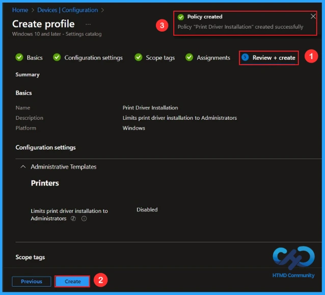 How to Enable or Disable Print Driver Installation Settings using Intune - Fig.8