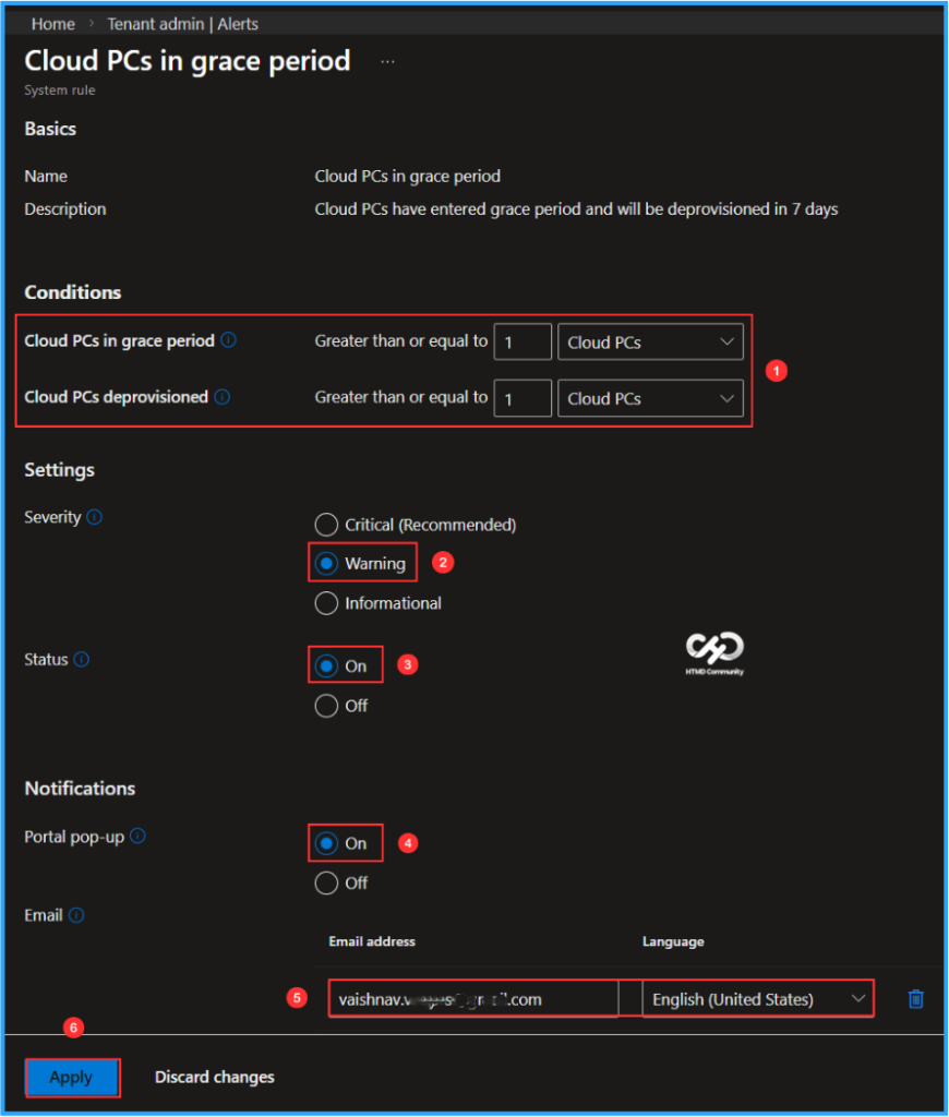 How to Set Alert for Windows 365 Cloud PCs in Grace Period using Intune 3 How to Set Alert for Windows 365 Cloud PCs in Grace Period using Intune 2