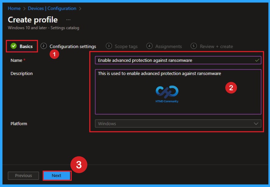 How to Enable Advanced Protection Against Ransomware Rule for Security using Intune 4 How to Enable Advanced Protection Against Ransomware Rule for Security using Intune -Fig.3