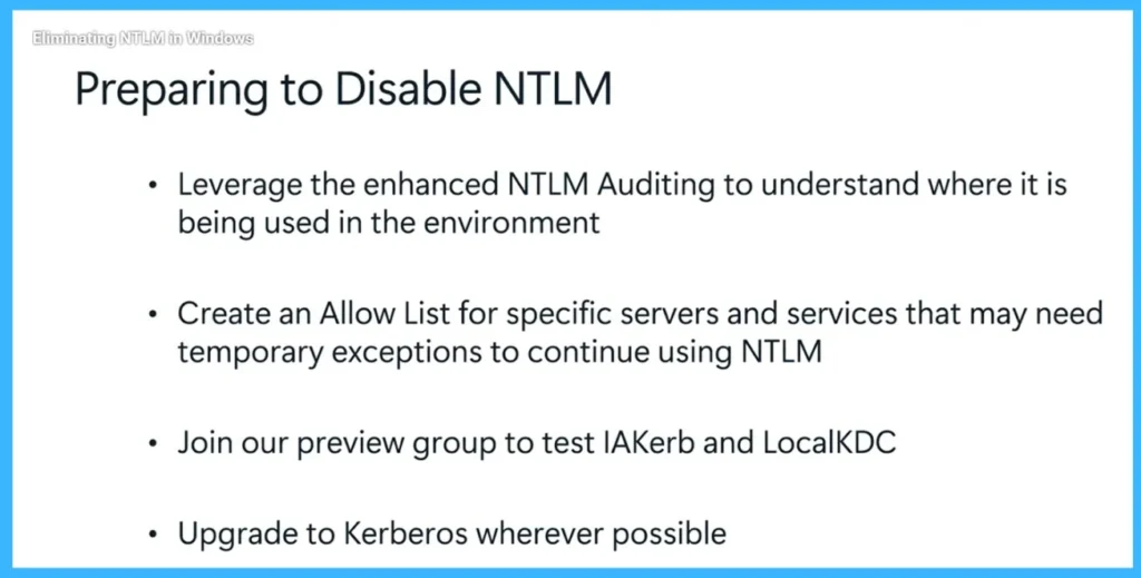 Microsoft Plans to Disable NTLM by Default in Future Windows Versions -Fig.2 Creds to MS