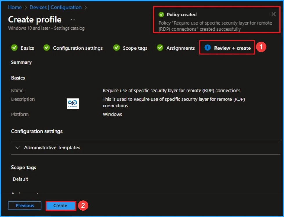 Require use of Specific Security Layer for Remote Connections using Intune 10 Require use of Specific Security Layer for Remote Connections using Intune - Fig.9