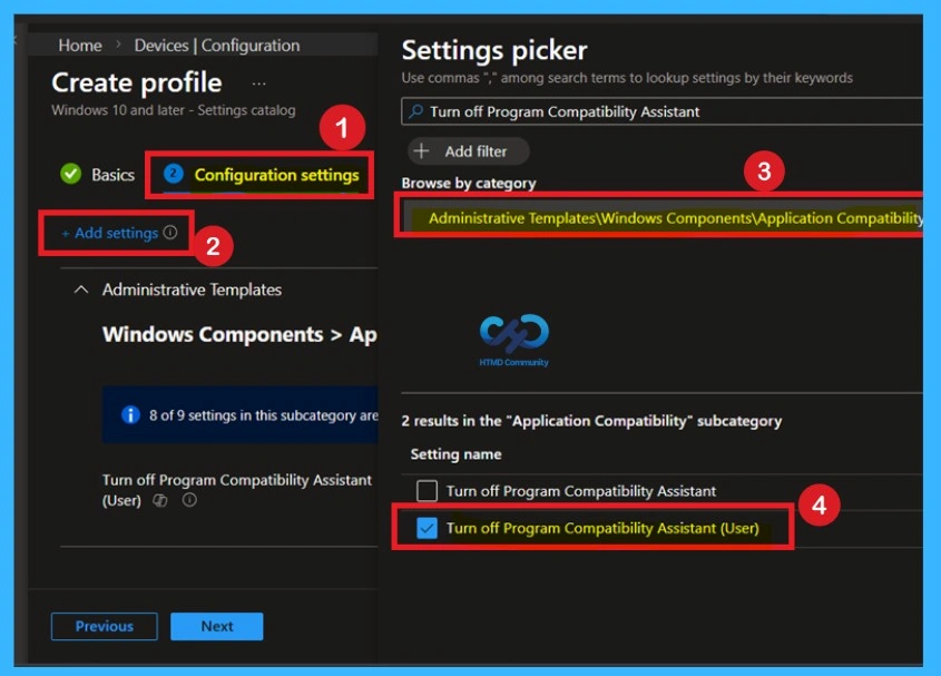Turn Off Program Compatibility Assistant Configuration using Intune policy -Fig.3