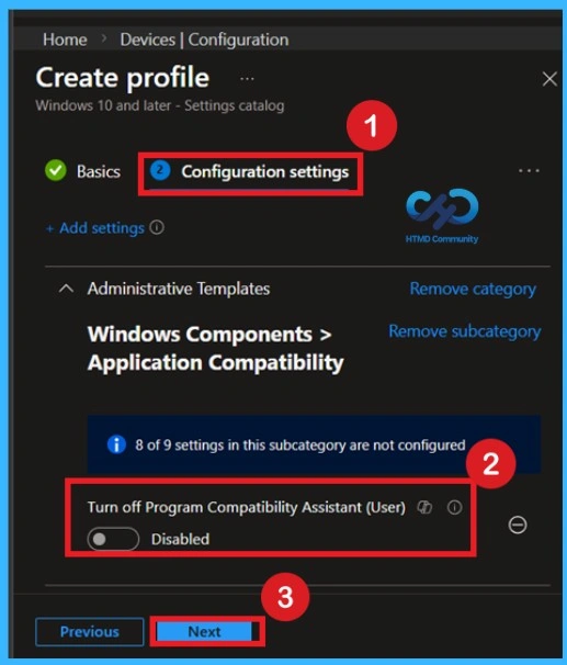 Turn Off Program Compatibility Assistant Configuration using Intune policy -Fig.5