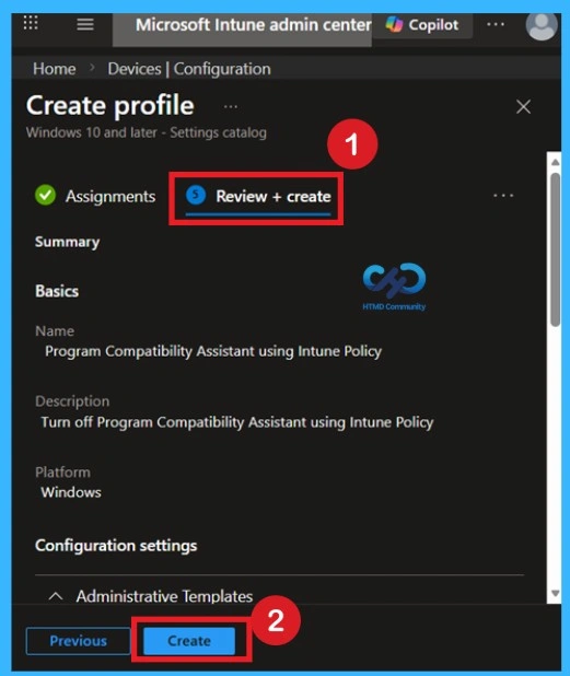 Turn Off Program Compatibility Assistant Configuration using Intune policy -Fig.9