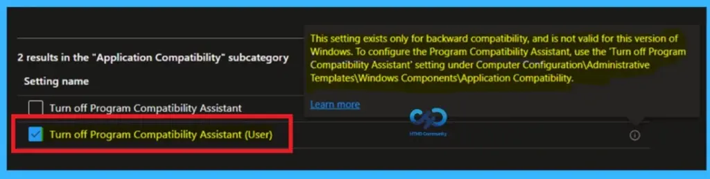 Turn Off Program Compatibility Assistant Configuration using Intune policy -Fig.4