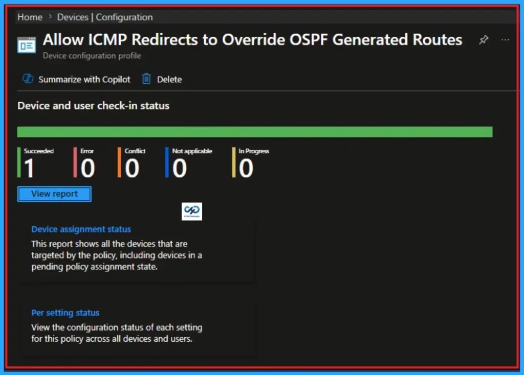 Allow ICMP Redirects to Override OSPF Generated Routes Policy using Intune - Fig.10