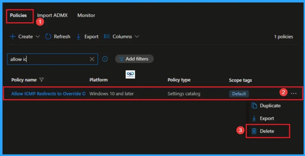 Allow ICMP Redirects to Override OSPF Generated Routes Policy using Intune - Fig.12