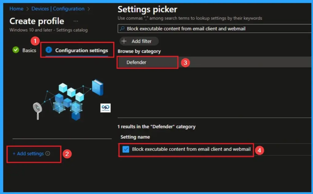 Block Executable Content from Email Client and Webmail in Microsoft Defender using Intune - Fig.4