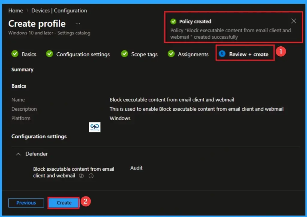 Block Executable Content from Email Client and Webmail in Microsoft Defender using Intune - Fig.8