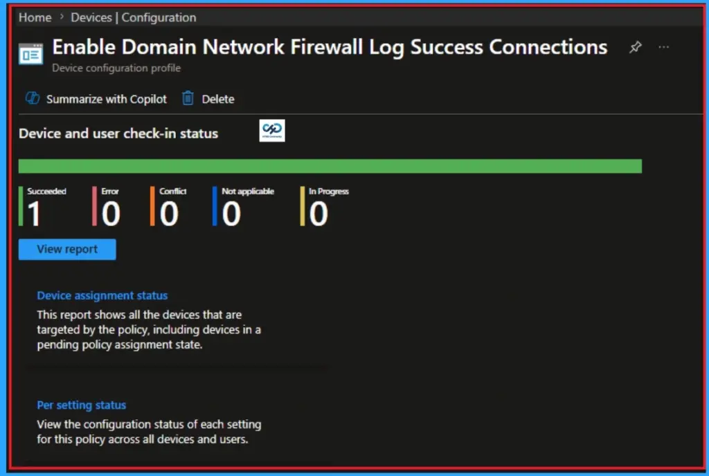 Enable Log Success Connections in Windows Defender Firewall using Intune - Fig.10