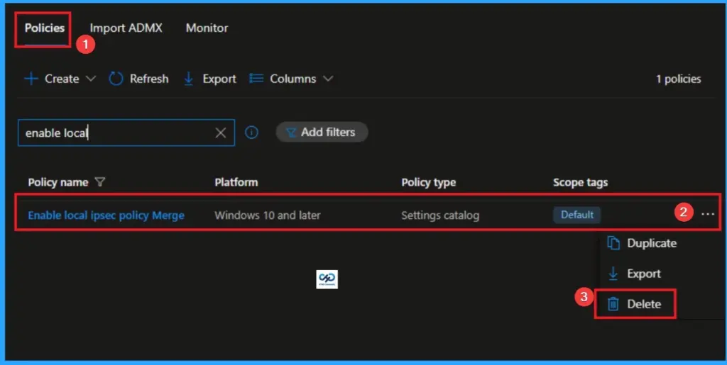 Enforcing Local IPsec Policy Merging for Global Security using Intune 13 Enforcing Local IPsec Policy Merging for Global Security using Intune - Fig.12