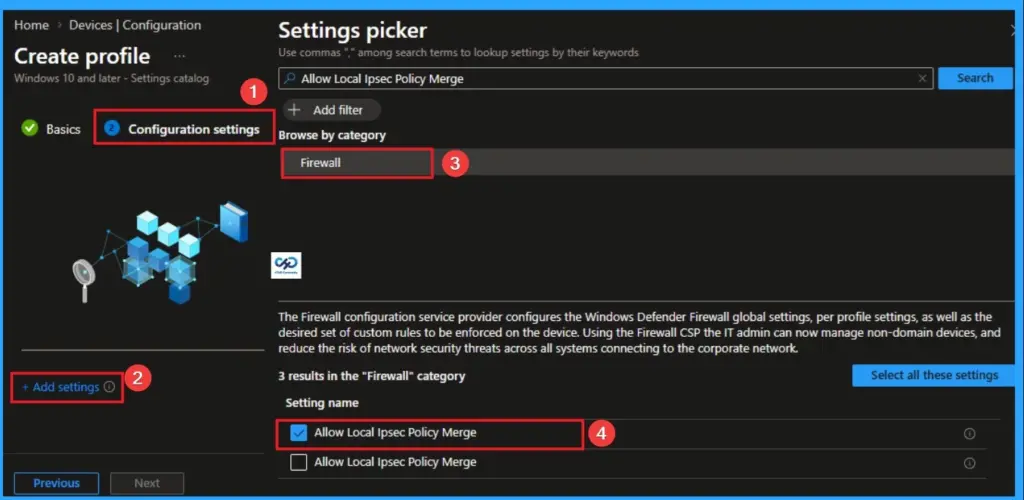 Enforcing Local IPsec Policy Merging for Global Security using Intune 5 Enforcing Local IPsec Policy Merging for Global Security using Intune - Fig.4