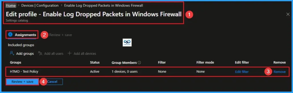 How to Enable Log Dropped Packets in Windows Firewall for Advanced Security using Intune - Fig.12
