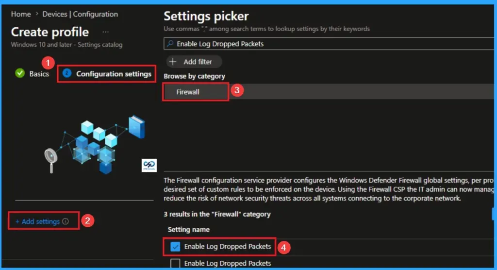 How to Enable Log Dropped Packets in Windows Firewall for Advanced Security using Intune - Fig.4