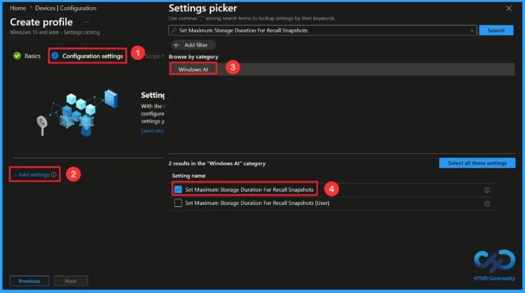 How to Set Maximum Storage Duration for Recall Snapshots on Windows 11 using Intune 6 How to Set Maximum Storage Duration for Recall Snapshots on Windows 11 using Intune - Fig.4