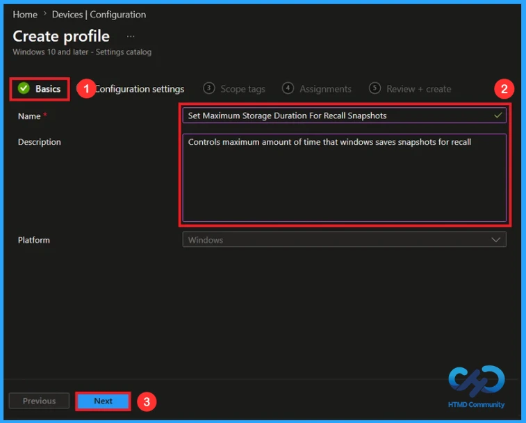 How to Set Maximum Storage Duration for Recall Snapshots on Windows 11 using Intune 5 How to Set Maximum Storage Duration for Recall Snapshots on Windows 11 using Intune - Fig.3