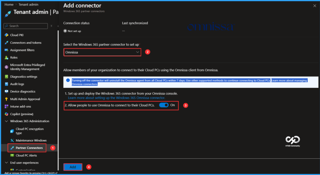 How to add Windows 365 Partner Connectors in Microsoft Intune. Fig. 4