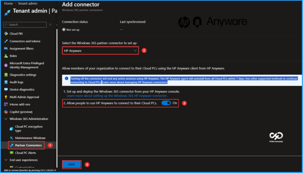 How to add Windows 365 Partner Connectors in Microsoft Intune. Fig. 5