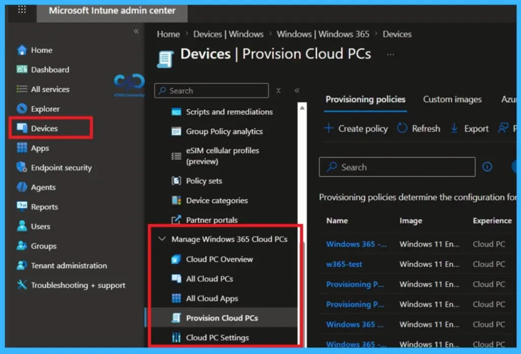 New Windows 365 Navigation in Intune Improves Admin Efficiency and Visibility -Fig.1