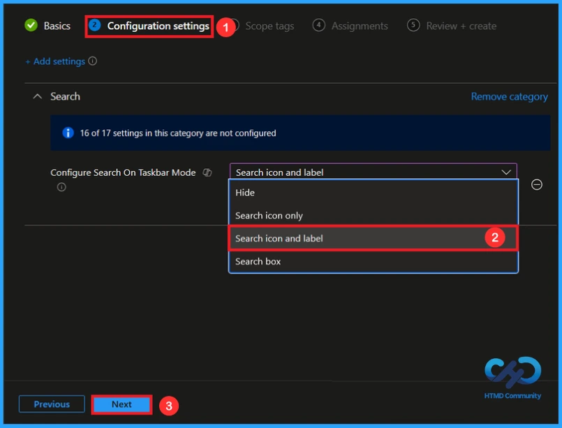 How to Control Search Settings on Windows Taskbar using Intune Policy 8 How to Control Search Settings on Windows Taskbar using Intune Policy - Fig.6