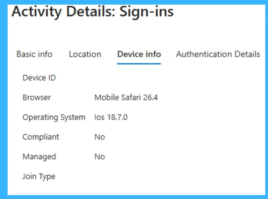 iOS WebKit Bug Causes Conditional Access Failures in Intune Enrolled Devices- Fig.1 Creds to MS