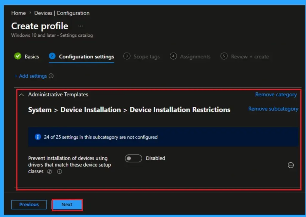 Block Specific Device Classes to Take Control of Windows Drivers using Intune 6 Block Specific Device Classes to Take Control of Windows Drivers using Intune - Fig.5