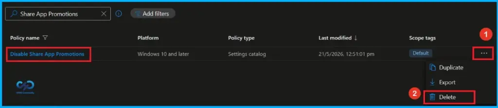 How to Disable Promotional Apps in Windows Share Sheet using Intune 14 Control Promotional Apps in the Windows Share Sheet using Intune - Fig.13