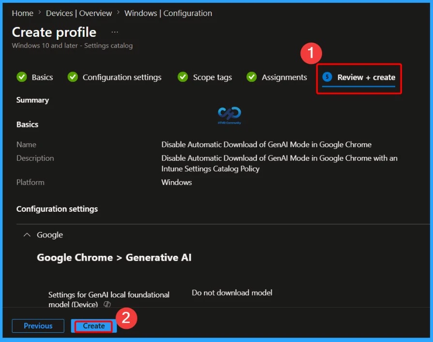 Disable Automatic Download of GenAI Mode in Google Chrome with an Intune Settings Catalog Policy - Fig.10