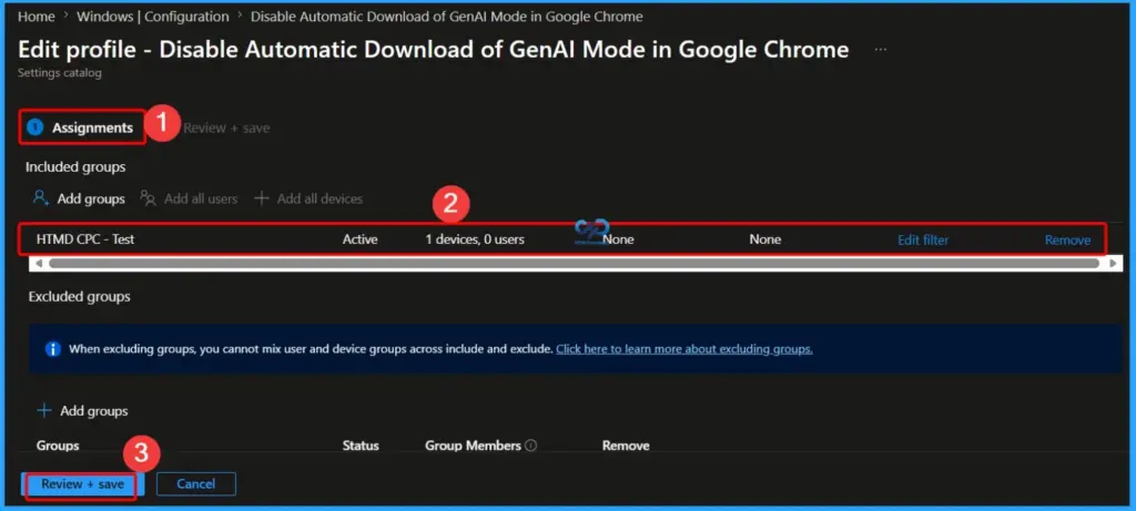 Disable Automatic Download of GenAI Mode in Google Chrome with an Intune Settings Catalog Policy - Fig.13