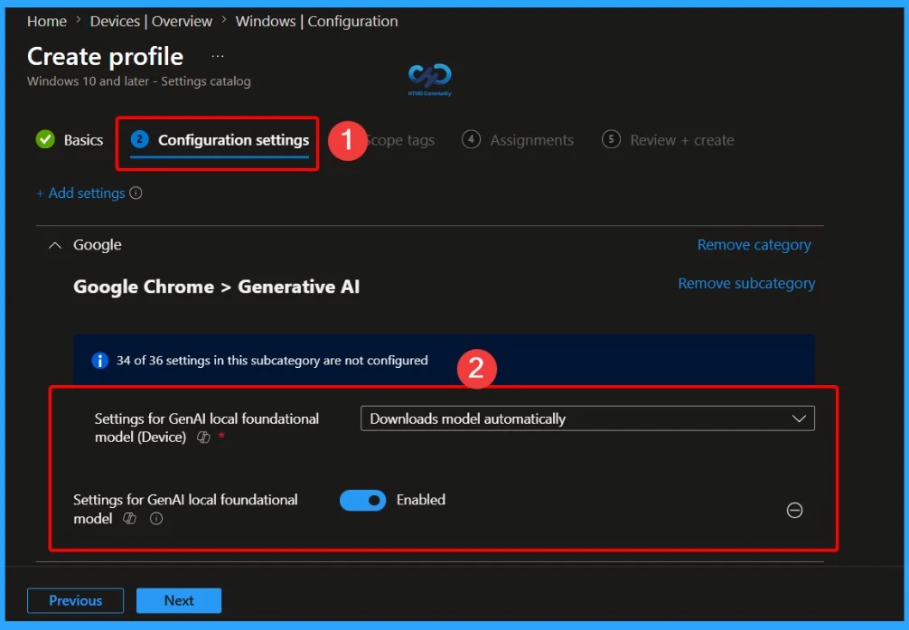 Disable Automatic Download of GenAI Mode in Google Chrome with an Intune Settings Catalog Policy - Fig.6