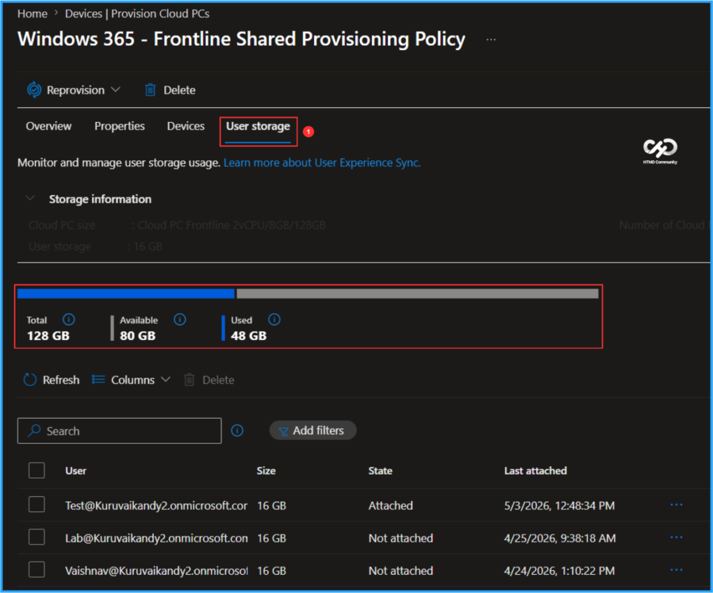 Easy Way to Update User Storage Size for Windows 365 Frontline Shared Cloud PCs. Fig. 2