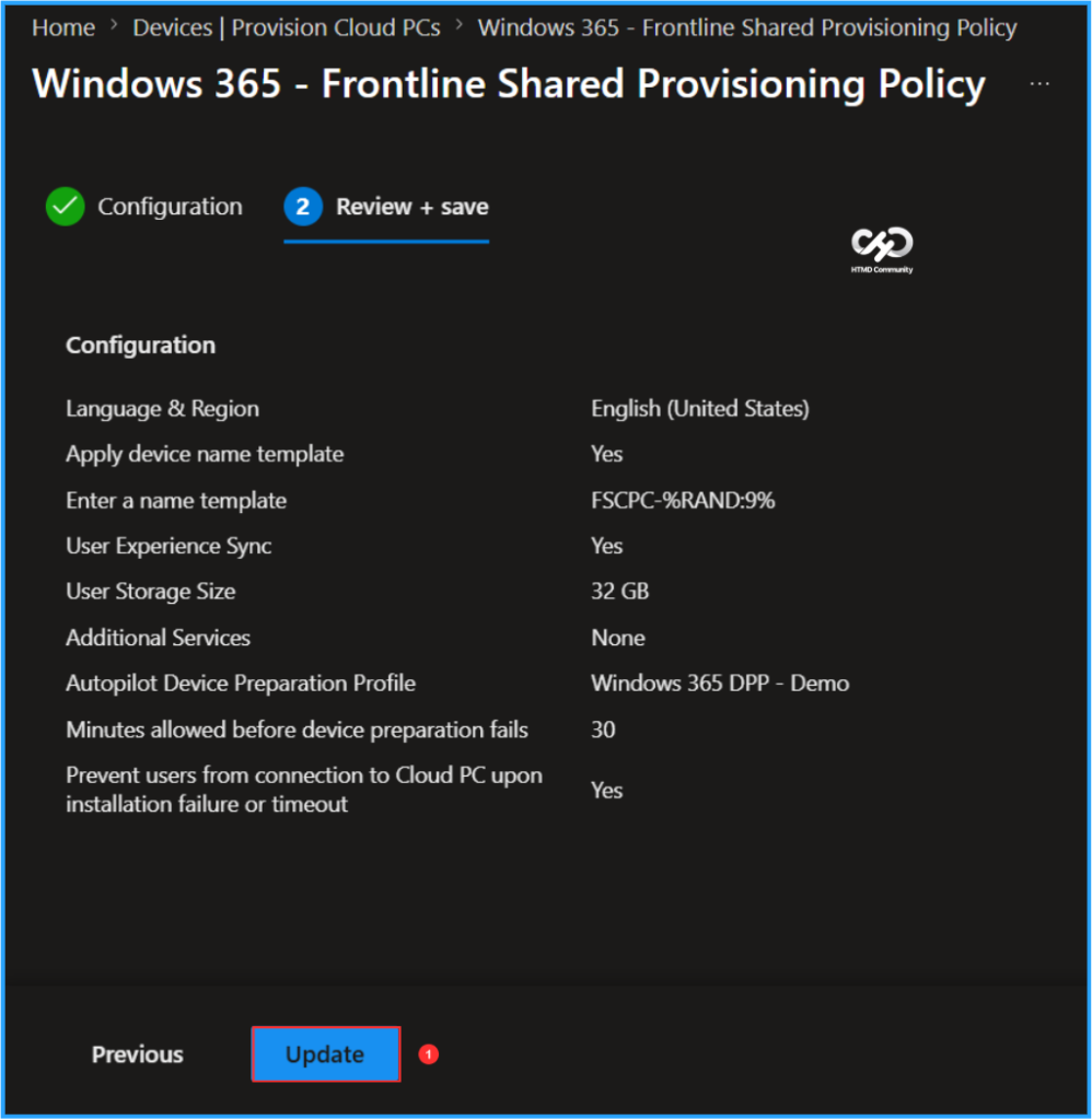 Easy Way to Update User Storage Size for Windows 365 Frontline Shared Cloud PCs. Fig. 5