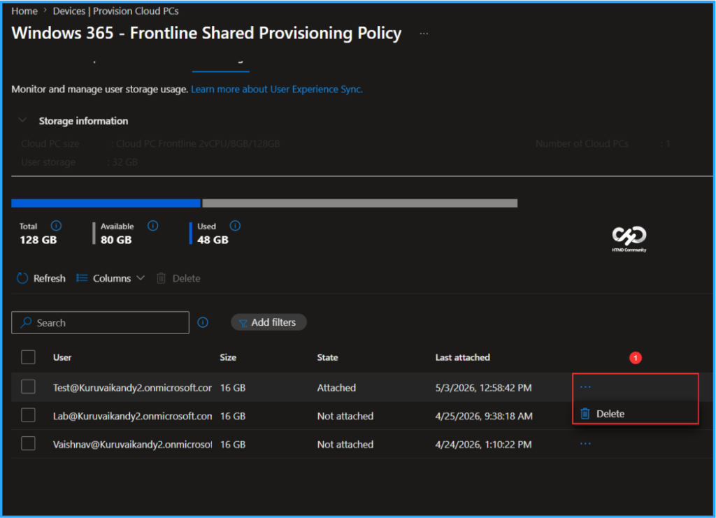 Easy Way to Update User Storage Size for Windows 365 Frontline Shared Cloud PCs. Fig. 7