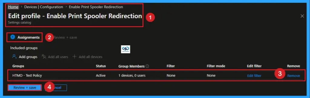 Enable Print Spooler Redirection Guard Option using Intune - Fig.12