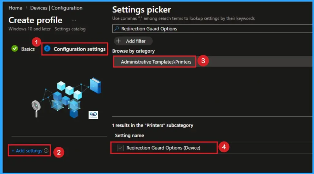 Enable Print Spooler Redirection Guard Option using Intune - Fig.4