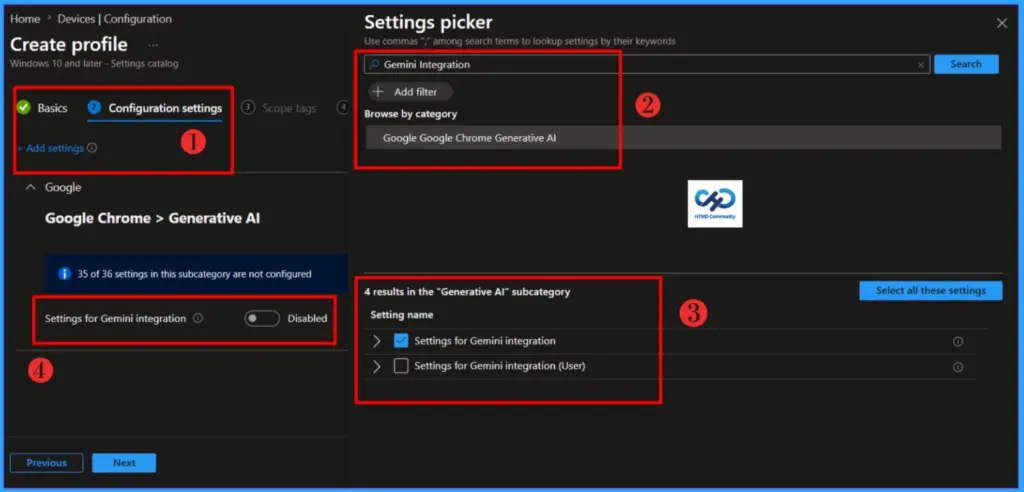How to Configure Google Gemini Integration Settings using Microsoft Intune- Fig.03