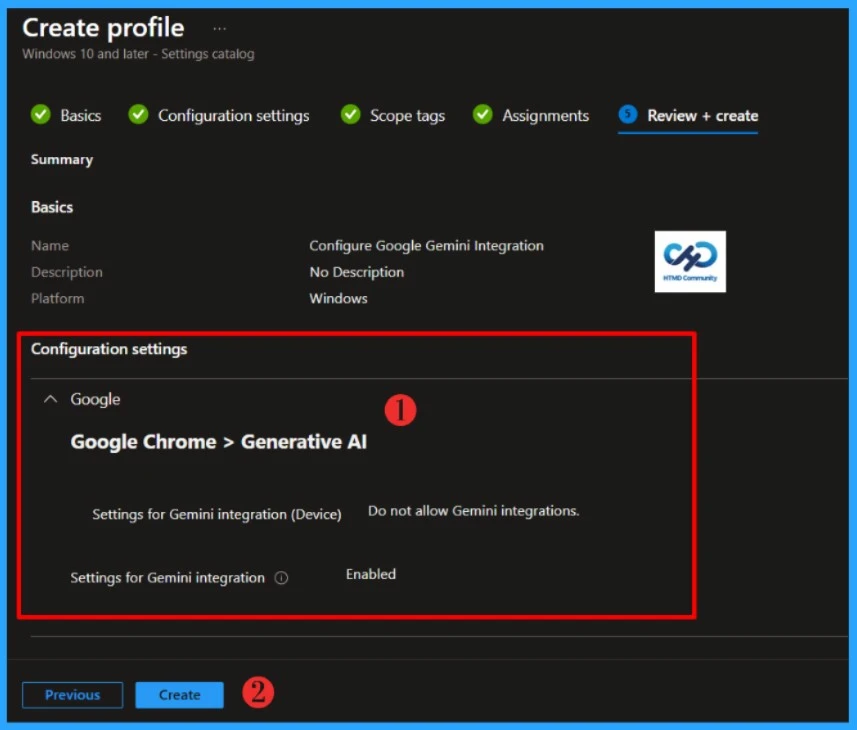 How to Configure Google Gemini Integration Settings using Microsoft Intune- Fig.06
