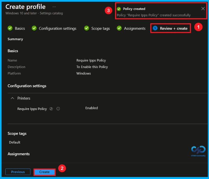 Secure Printer Installations with Intune by Allowing only IPPS Printers using TLS - Fig.9
