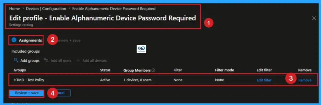 How to Enable Alphanumeric Device Password Required for Devices using Intune 13 How to Enable Alphanumeric Device Password Required for Devices using Intune - Fig.12