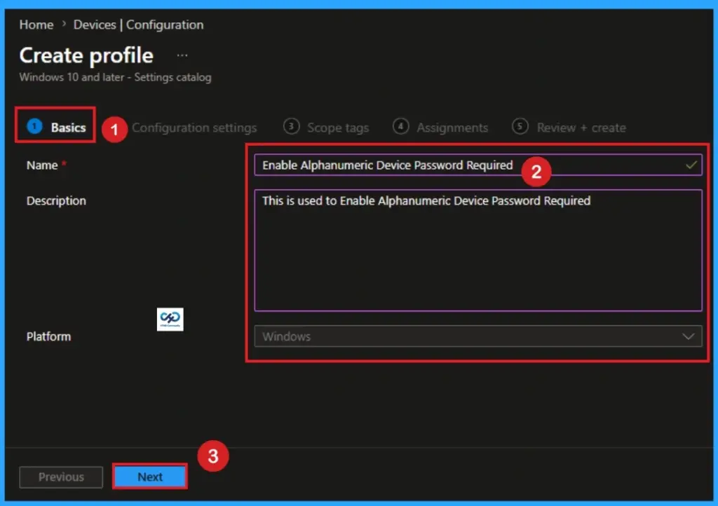 How to Enable Alphanumeric Device Password Required for Devices using Intune 4 How to Enable Alphanumeric Device Password Required for Devices using Intune - Fig.3