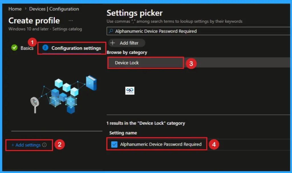 How to Enable Alphanumeric Device Password Required for Devices using Intune 5 How to Enable Alphanumeric Device Password Required for Devices using Intune - Fig.4