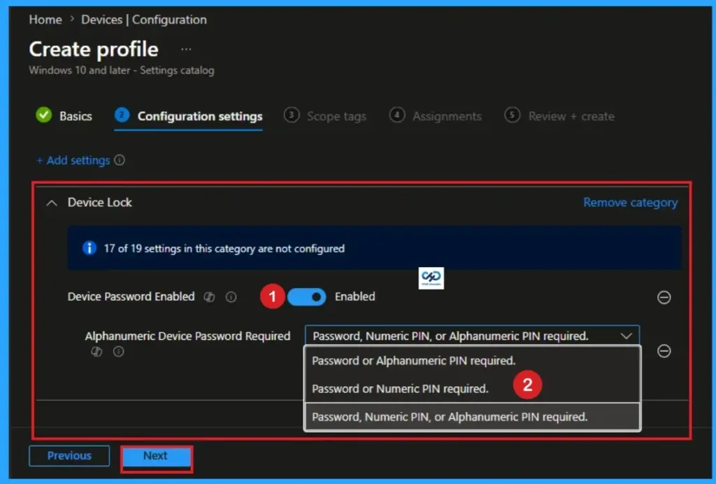 How to Enable Alphanumeric Device Password Required for Devices using Intune 7 How to Enable Alphanumeric Device Password Required for Devices using Intune - Fig.6