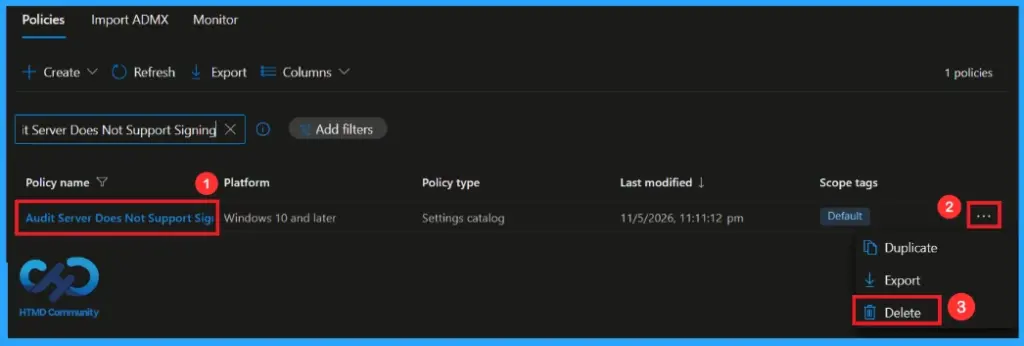 Enable Audit Logs for SMB Servers without Signing Support using Intune - Fig.14