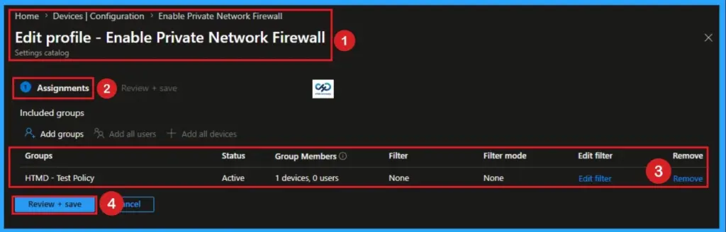 How to Enable Private Network Firewall to Filter Network Traffic using Intune - Fig.12