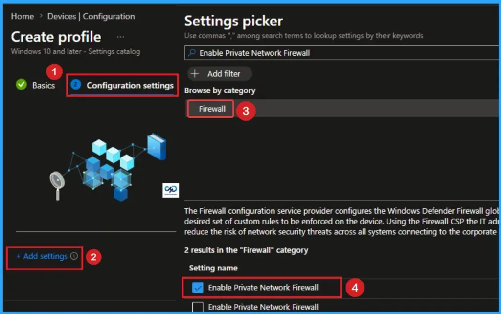 How to Enable Private Network Firewall to Filter Network Traffic using Intune - Fig.4