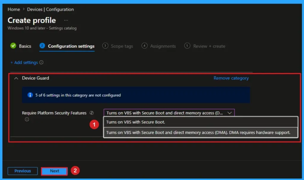 How to Enable Require Platform Security Features Policy using Intune 6 How to Enable Require Platform Security Features Policy using Intune - Fig.5