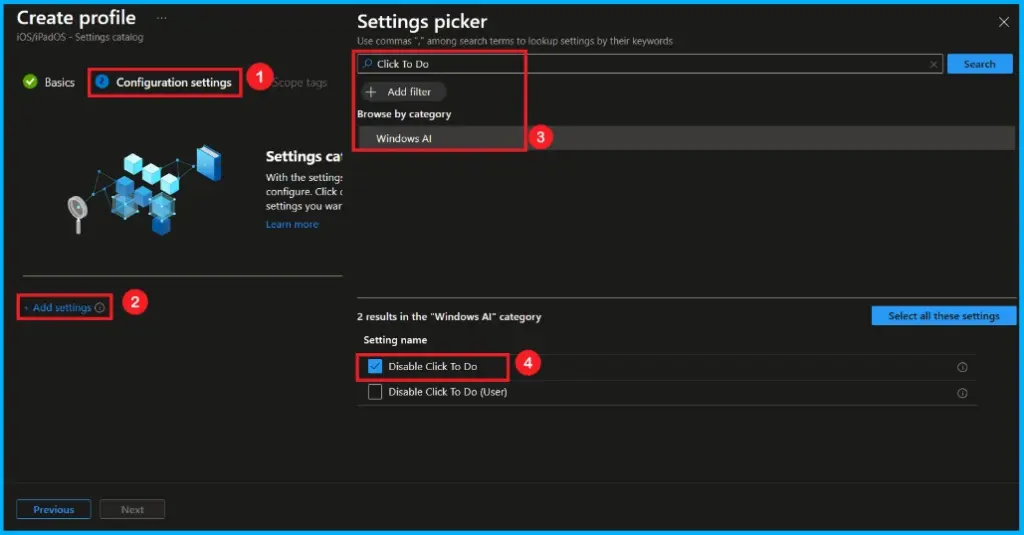 Disable Click to Do Feature on Windows Devices using Intune Policy 4 Disable Click to Do Feature on Windows Devices Using Intune Policy - Fig.3