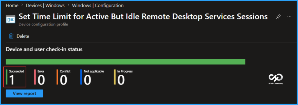 How to Set Time Limit for Active But Idle Remote Desktop Services Sessions on Windows 365 Flex with Intune. Fig. 10
