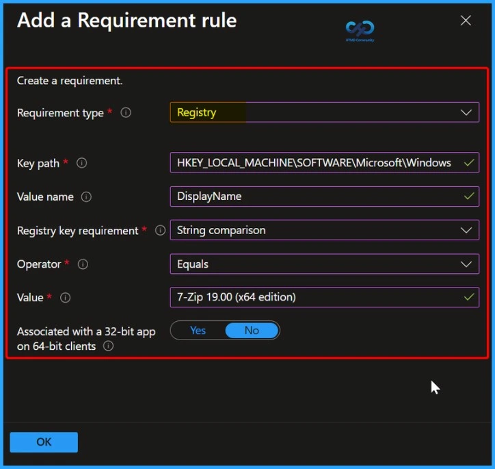 Complete Guide to Intune Win32 App Requirement Rules Using Built-In and PowerShell-Based Conditions - Fig.6