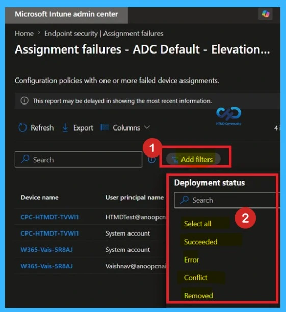 Monitor Intune Policy Deployment Errors using Assignment Failures Report -Fig.4